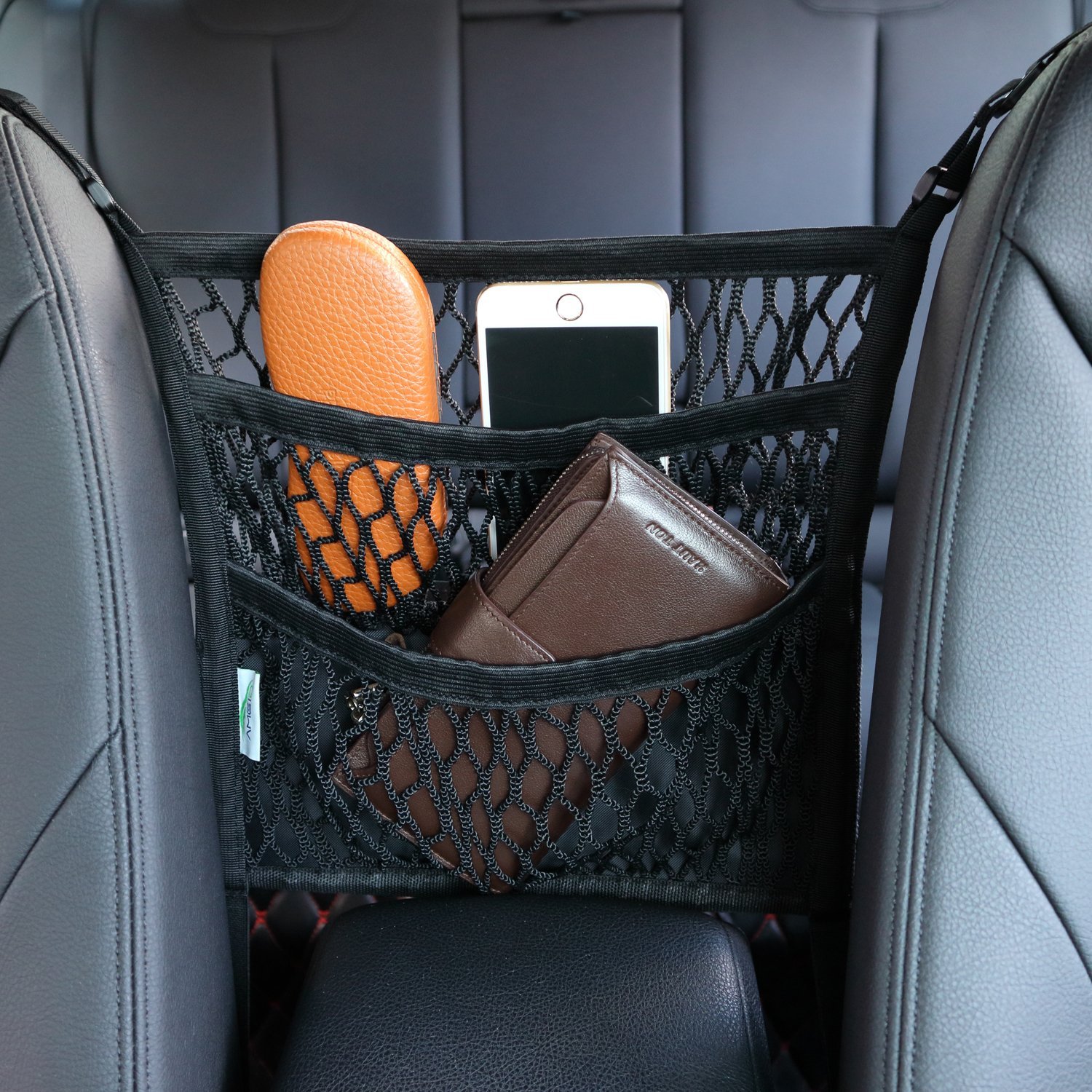 Car Organizers (3) 3 Layer Seat Storage Net Bag Car Organizer - Image 1